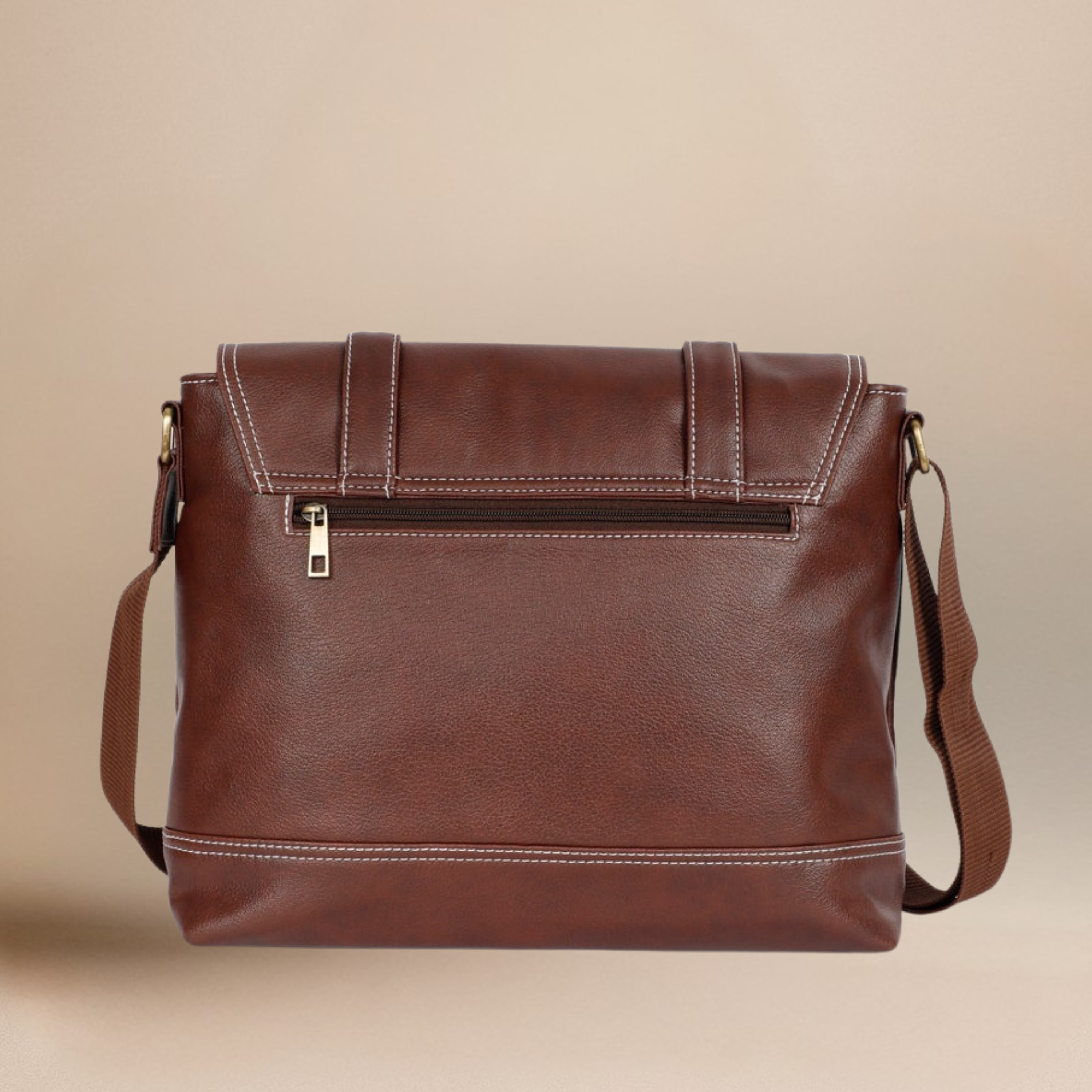 Boston Vegan Leather Messenger Bag with Adjustable Shoulder Strap, Water Proof and Dust Resistant