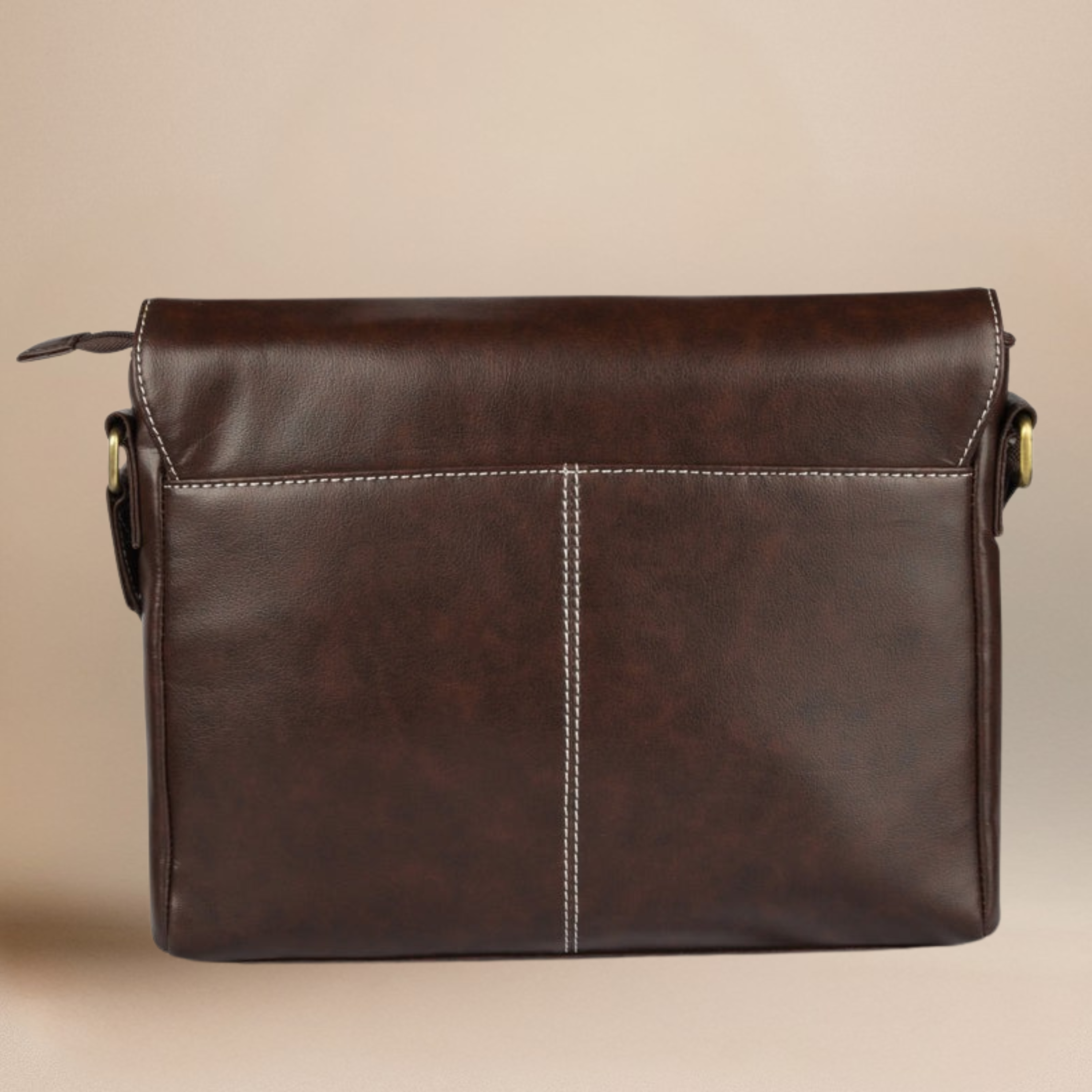 Men's Vegan Leather Slim Messenger Bag with Adjustable Shoulder Strap, Water Proof and Dust Resistant