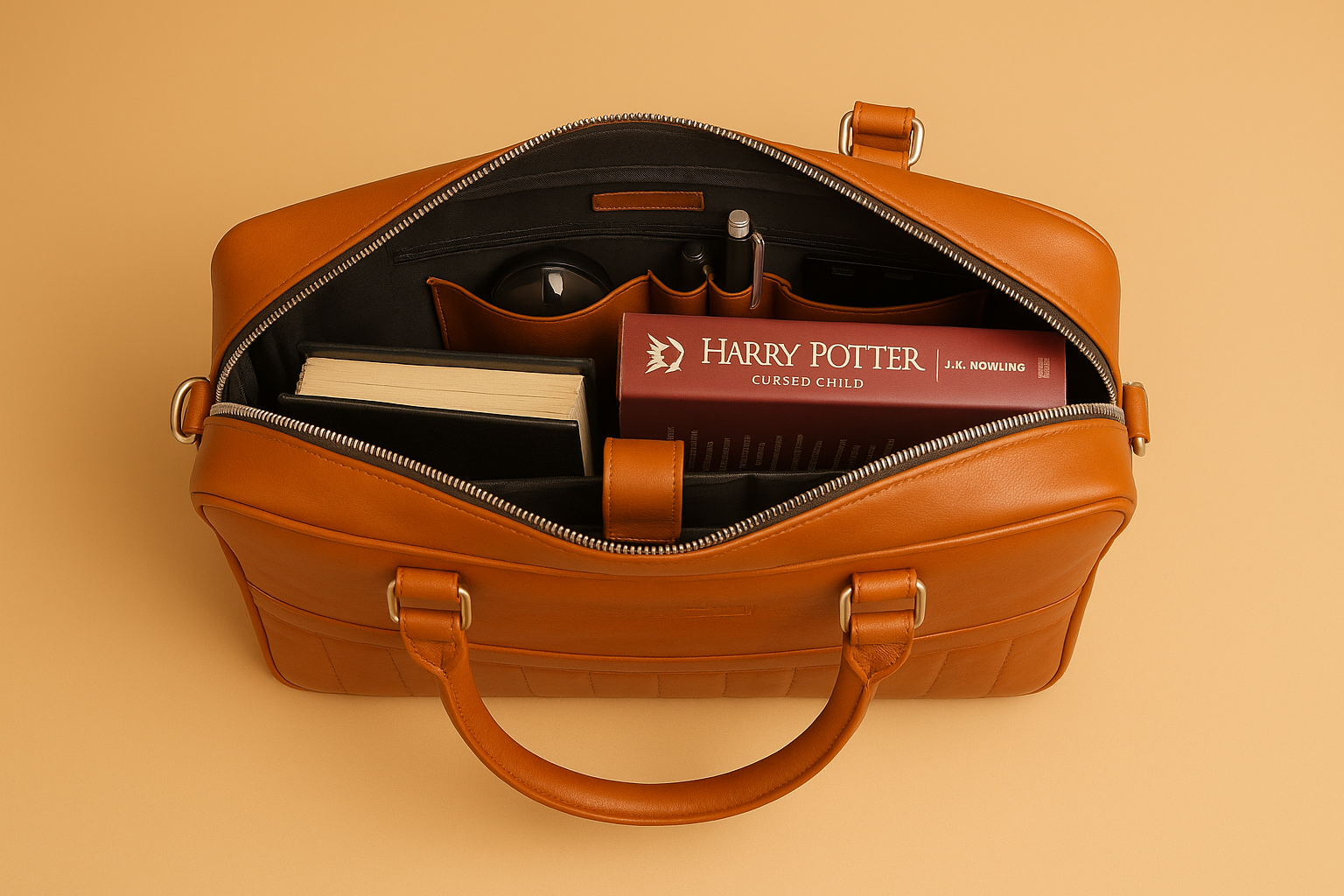 Double Side Vegan Leather Messenger Bag
