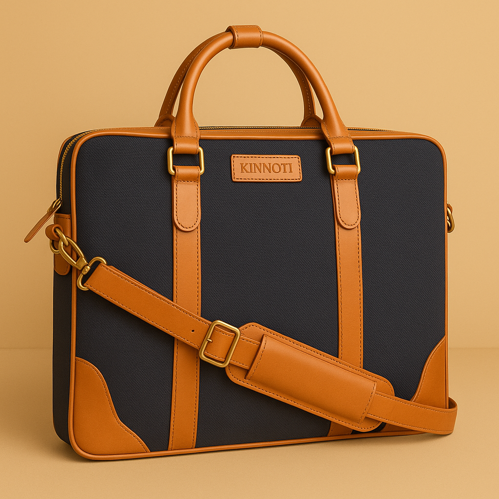 Unisex Canvas & Leather Laptop Bag