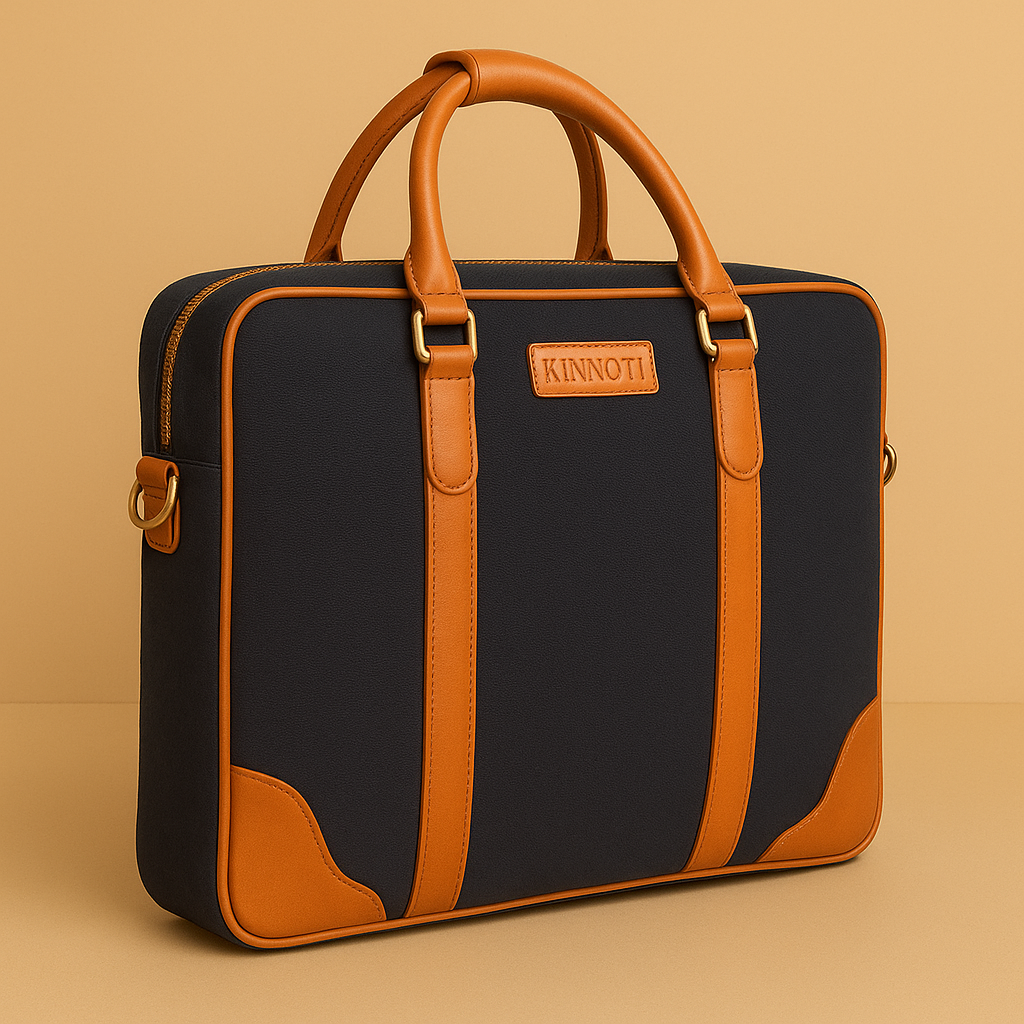 Unisex Canvas & Leather Laptop Bag
