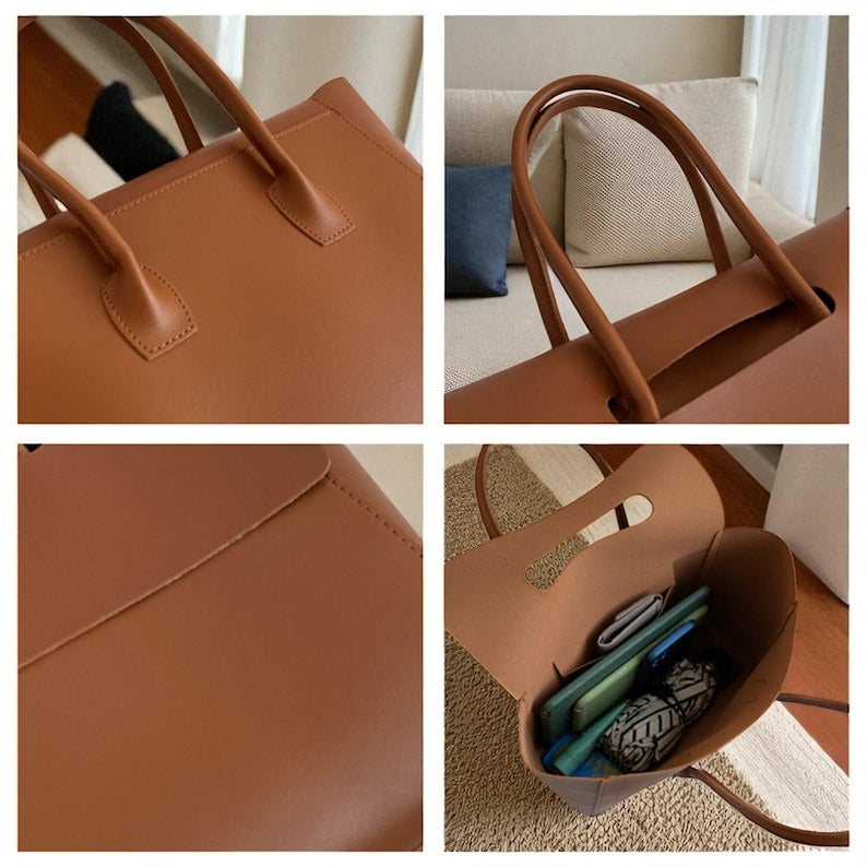 VT LEATHER TOTE FOR WOMEN