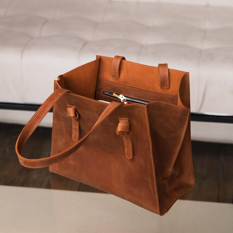 VT LEATHER TOTE FOR WOMEN