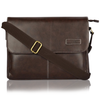 Men's Vegan Leather Slim Messenger Bag with Adjustable Shoulder Strap, Water Proof and Dust Resistant