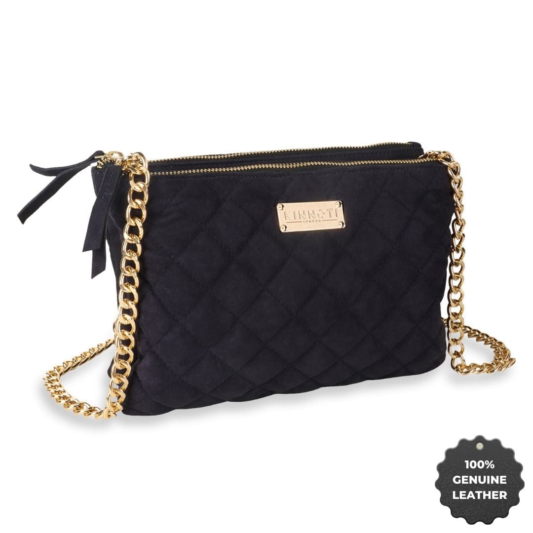 Kinnoti Apparel & Accessories Quilted Suede Leather Sling Bag