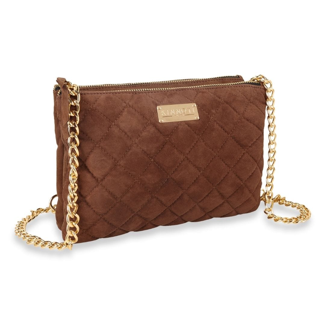 Kinnoti Apparel & Accessories Quilted Suede Leather Sling Bag