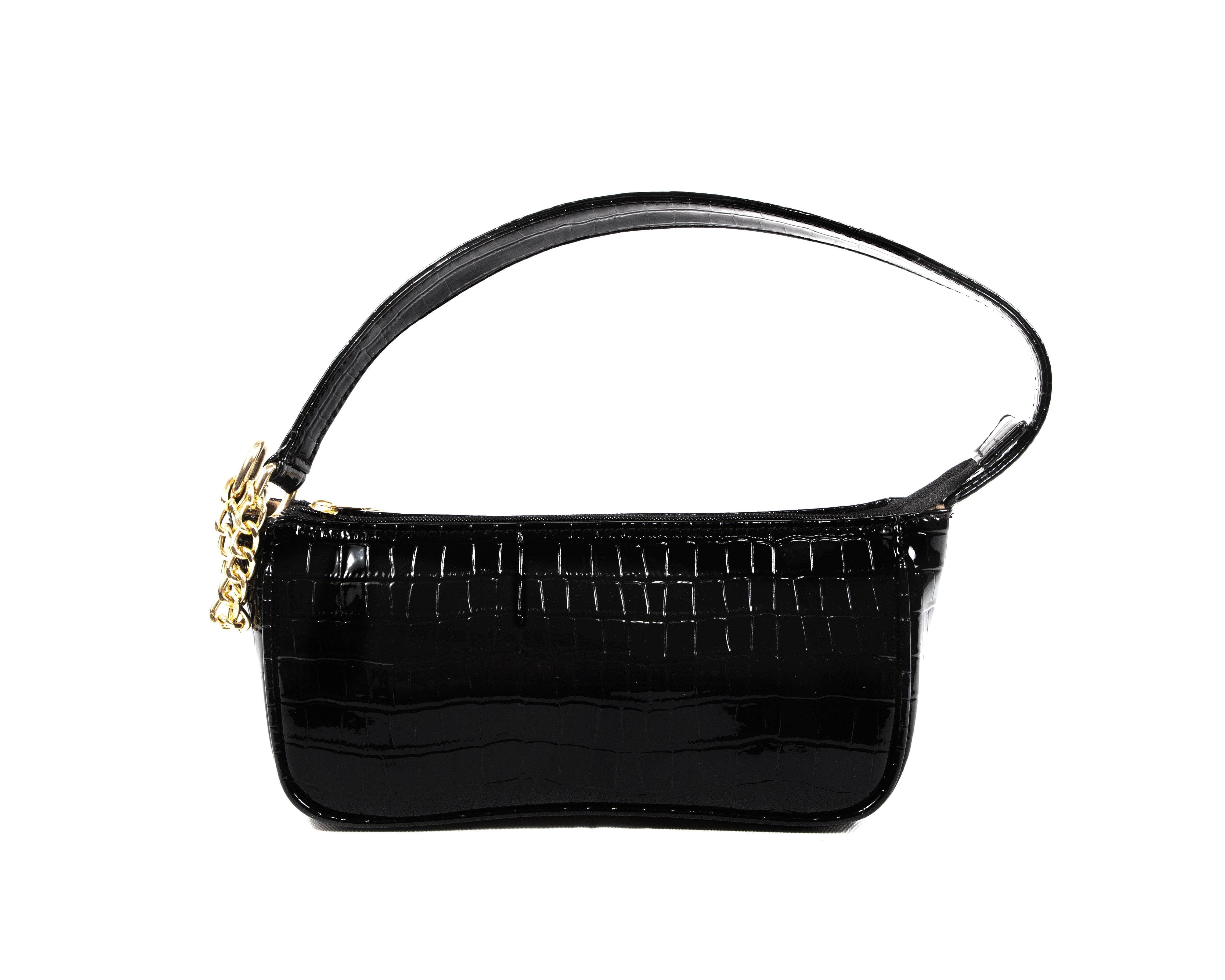 kinnoti Black Black Croco Shoulder Bag
