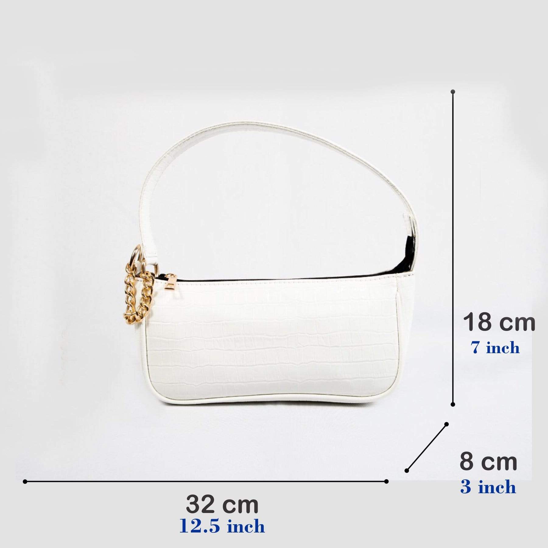 kinnoti Black Croco Shoulder Bag