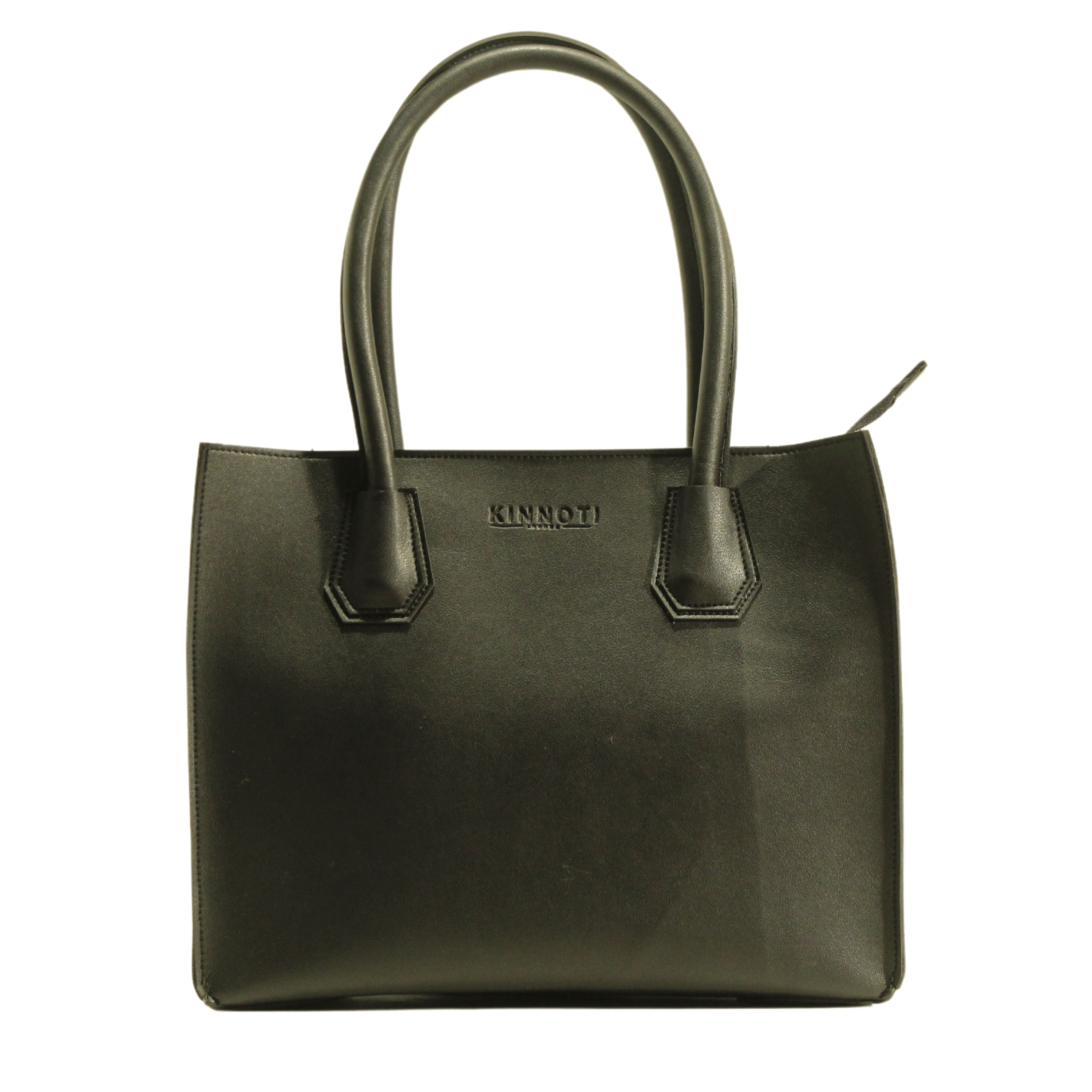 kinnoti Black Faux Leather Tote Bag