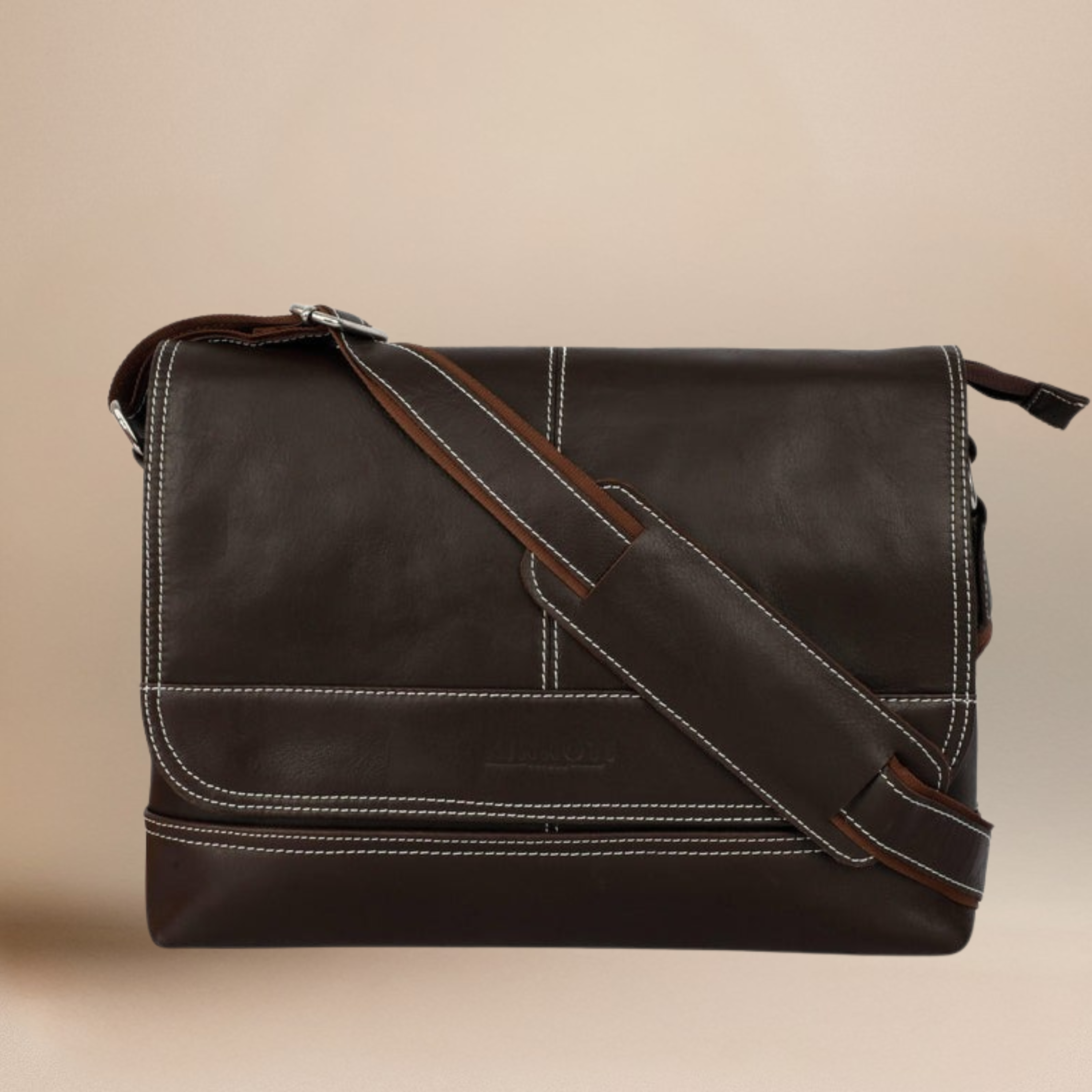 kinnoti Brown Premium Genuine Leather Messenger Bag