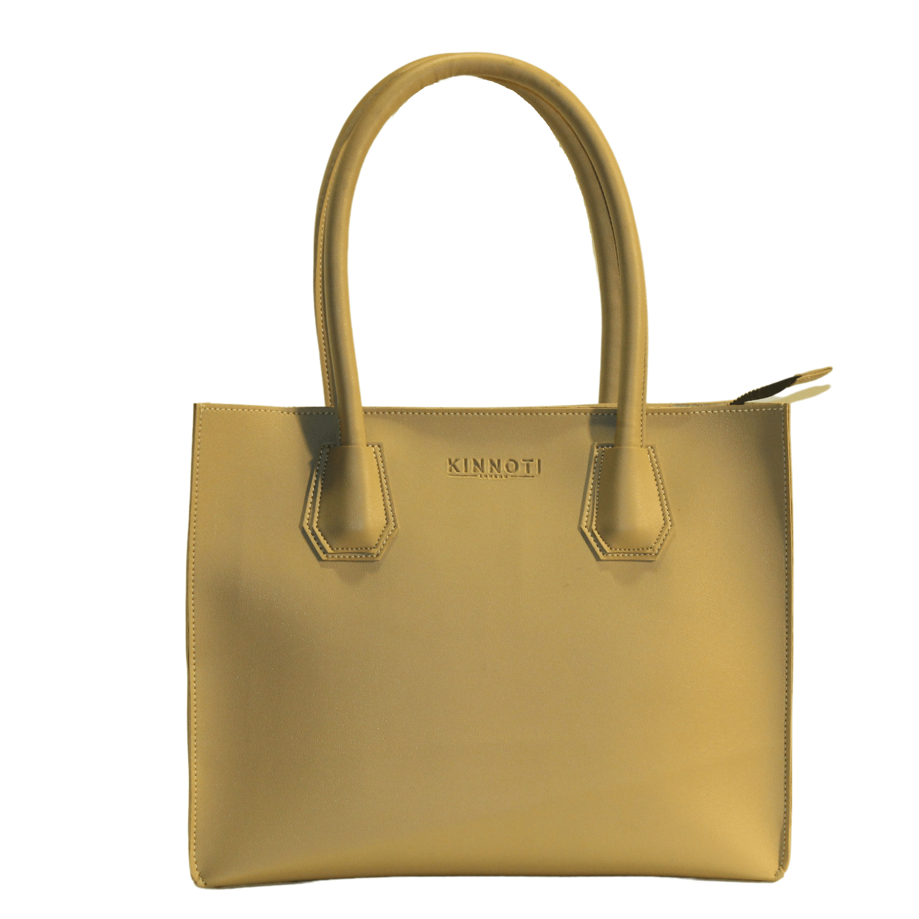 kinnoti Cream Faux Leather Tote Bag