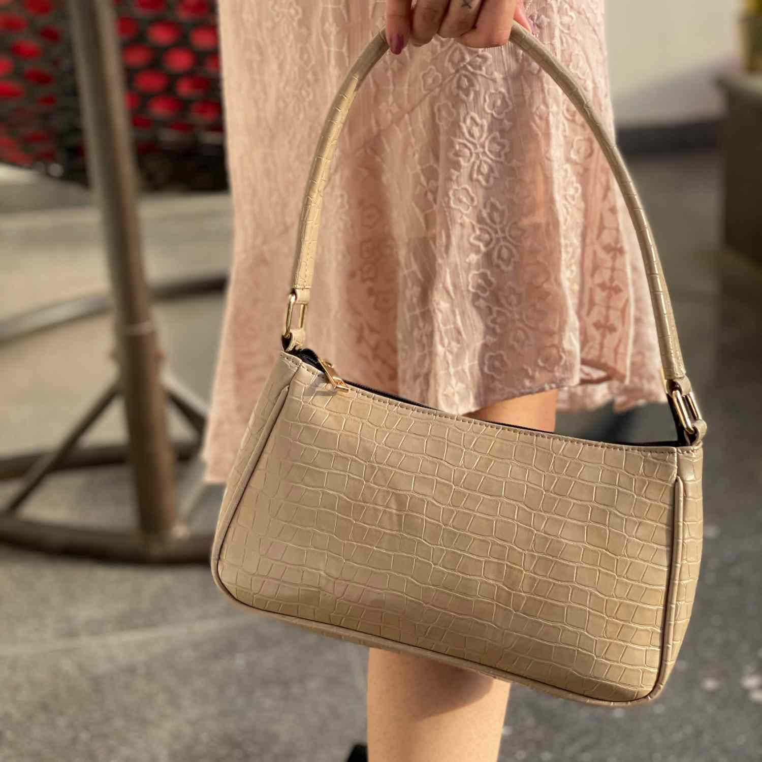 kinnoti Croco Textured Shoulder Bag