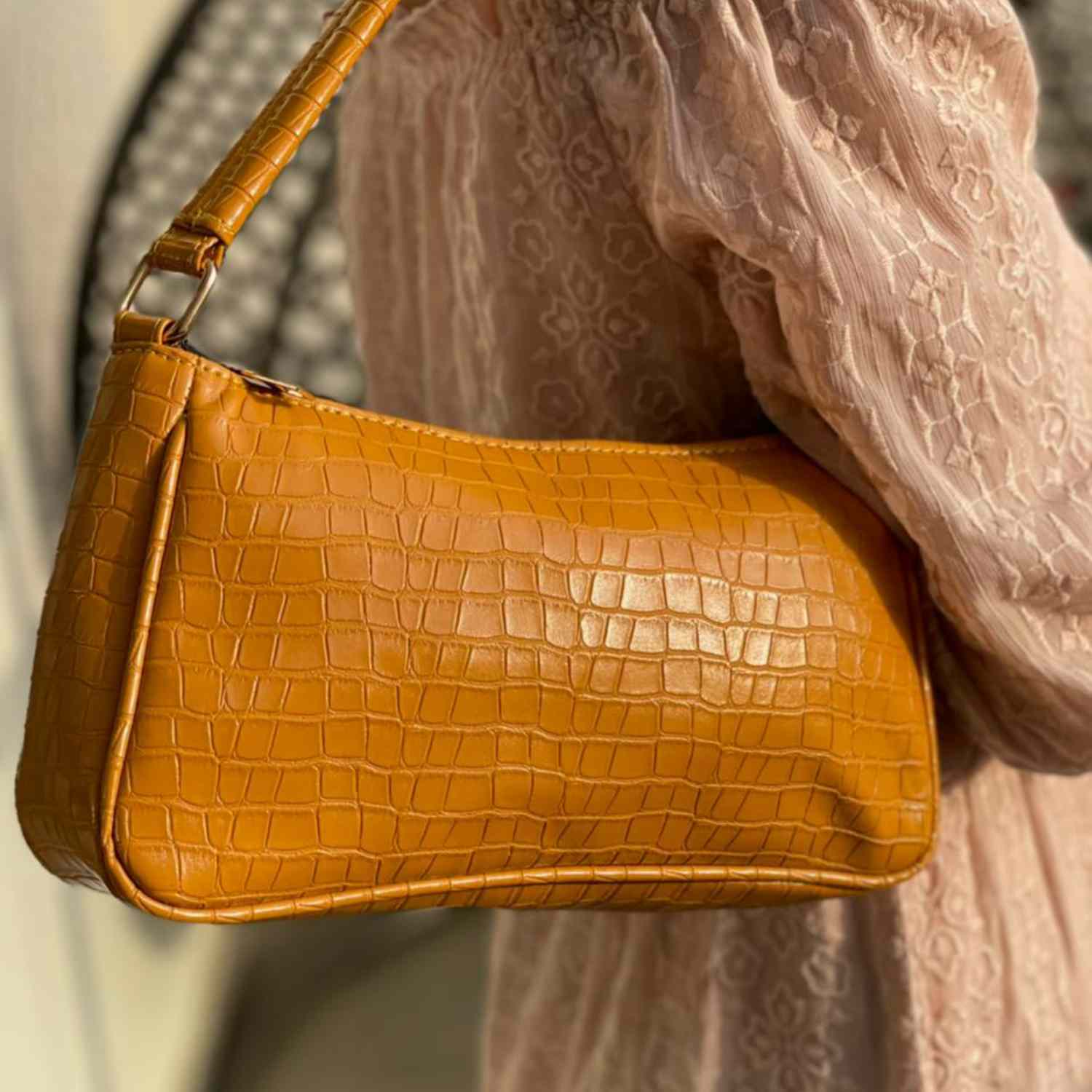 kinnoti Croco Textured Shoulder Bag