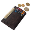 kinnoti Dark Brown RFID Minimalist Slim Credit Card Holder With 3 Hidden Pockets