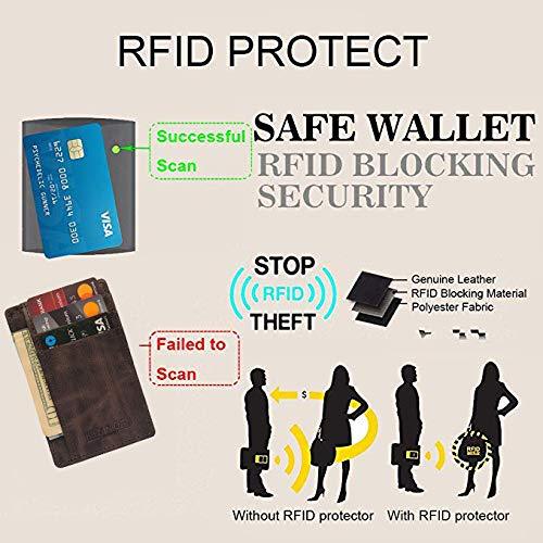 kinnoti Dark Brown RFID Minimalist Slim Credit Card Holder With 3 Hidden Pockets