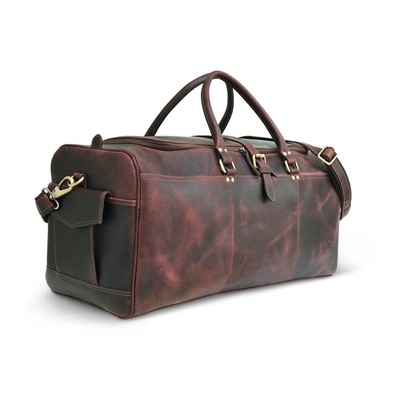kinnoti Drak Brown Leather Duffle Bag