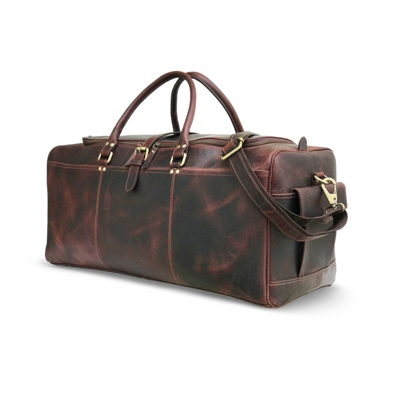 kinnoti Drak Brown Leather Duffle Bag