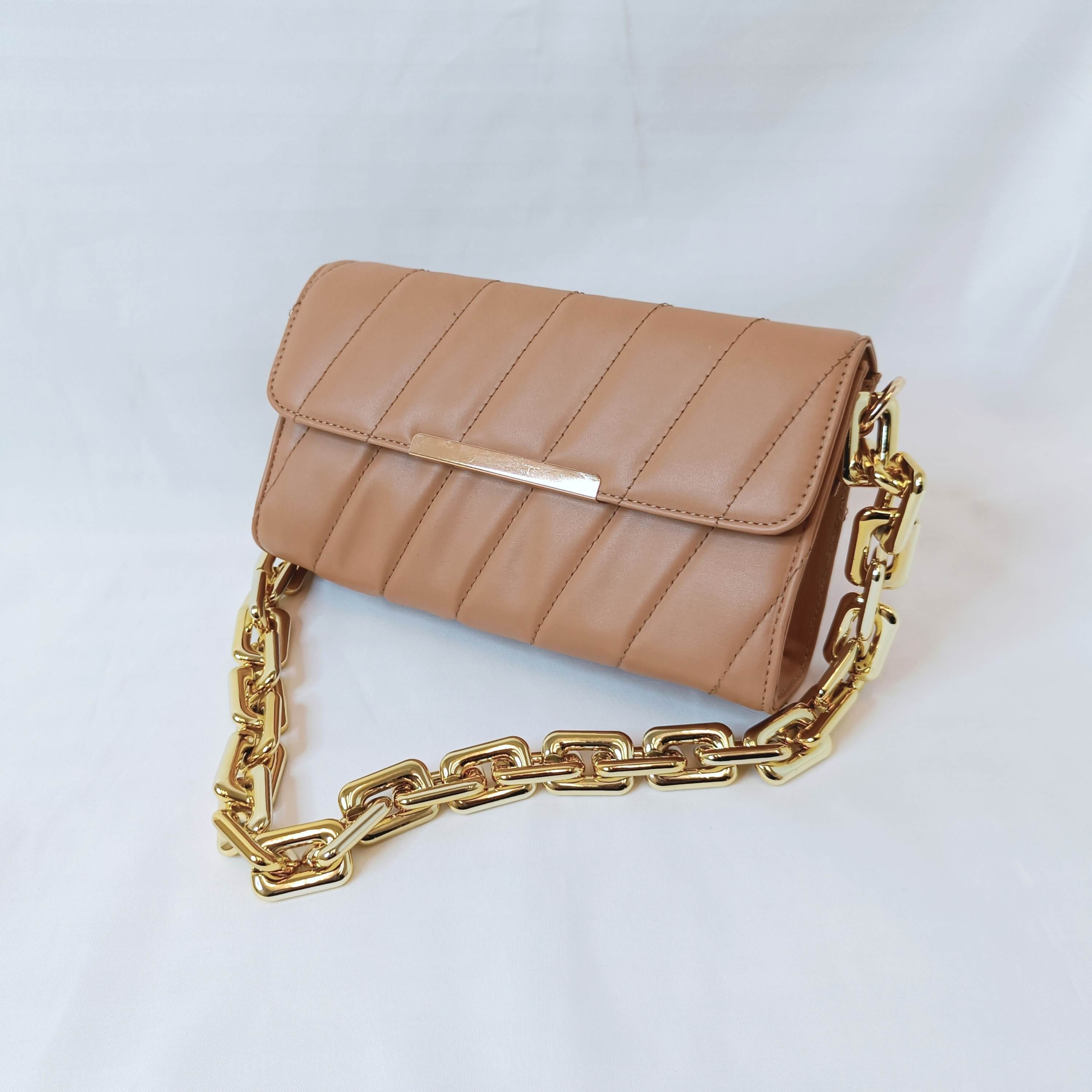 kinnoti Flap Gold Plated Shoulder Bag
