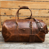 Kinnoti Genuine Leather Brown Travel Duffle Bag