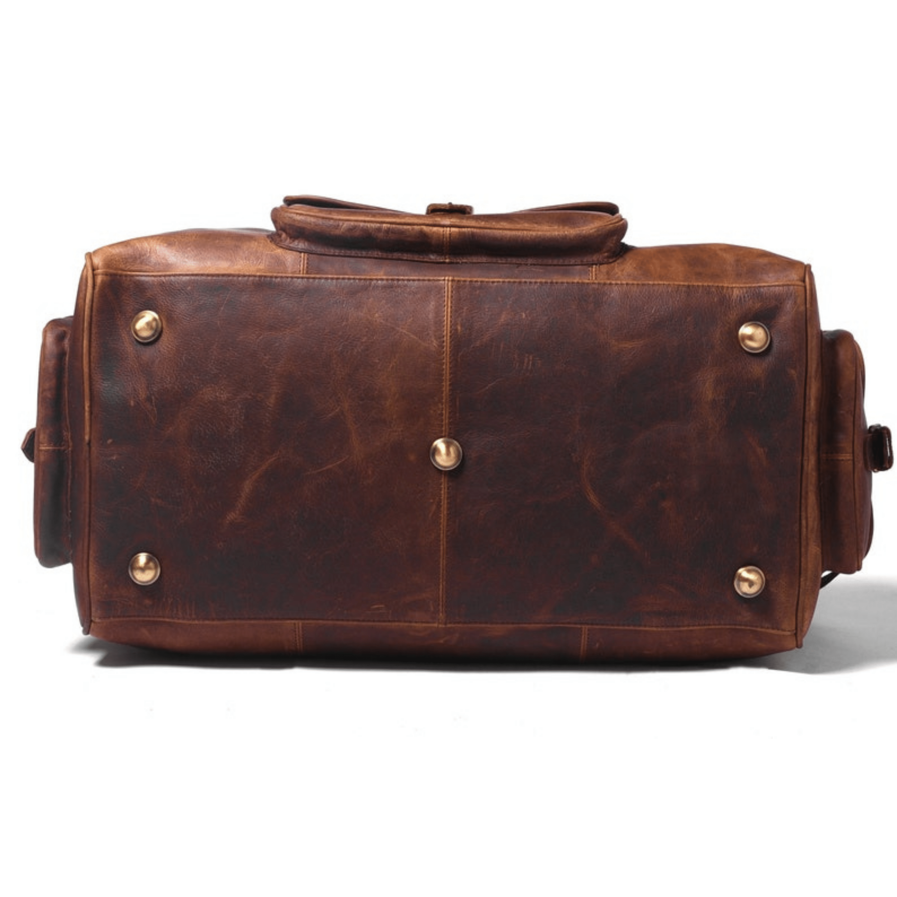 Kinnoti Genuine Leather Brown Travel Duffle Bag