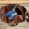 Kinnoti Genuine Leather Brown Travel Duffle Bag