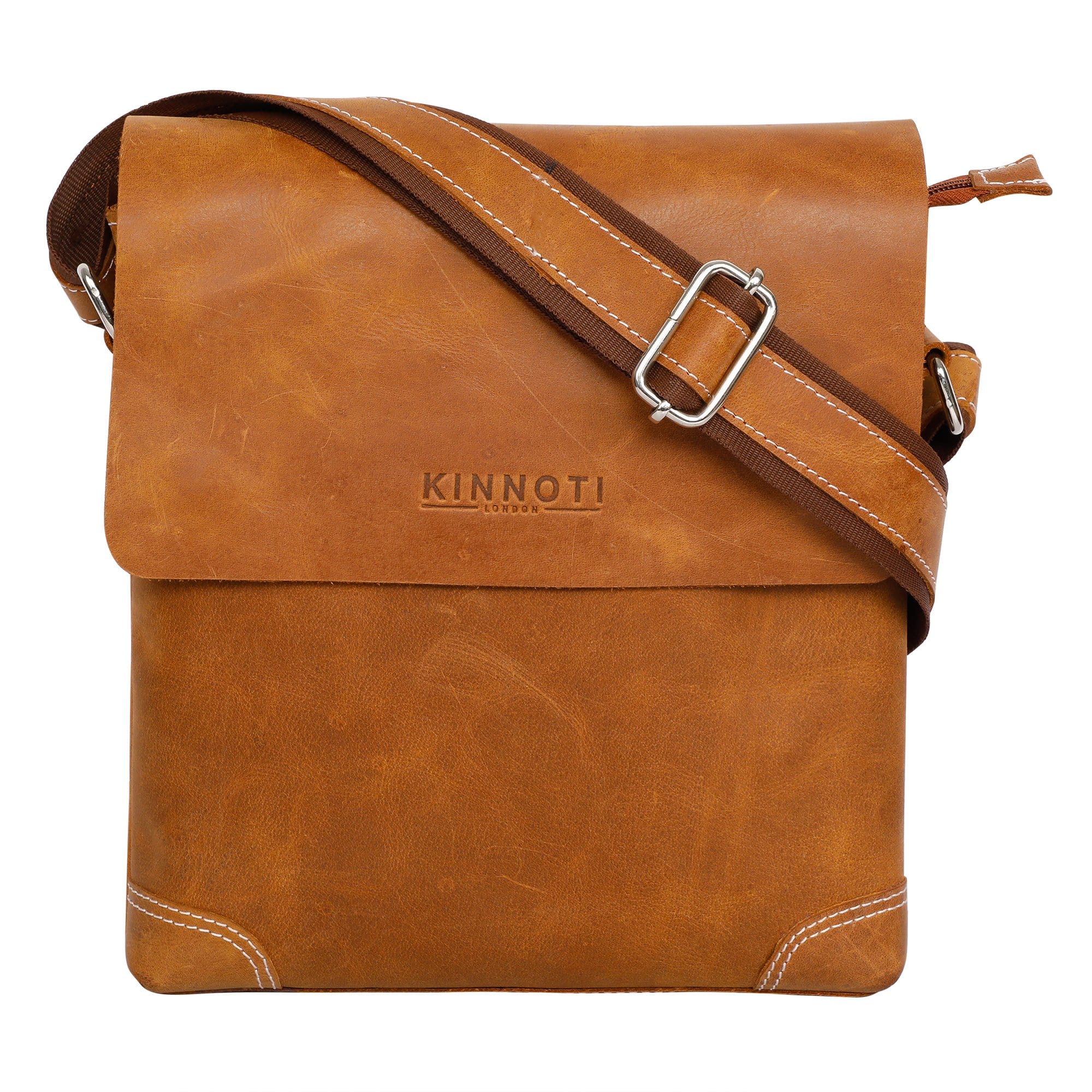 kinnoti Genuine Leather Flap Messenger Bag