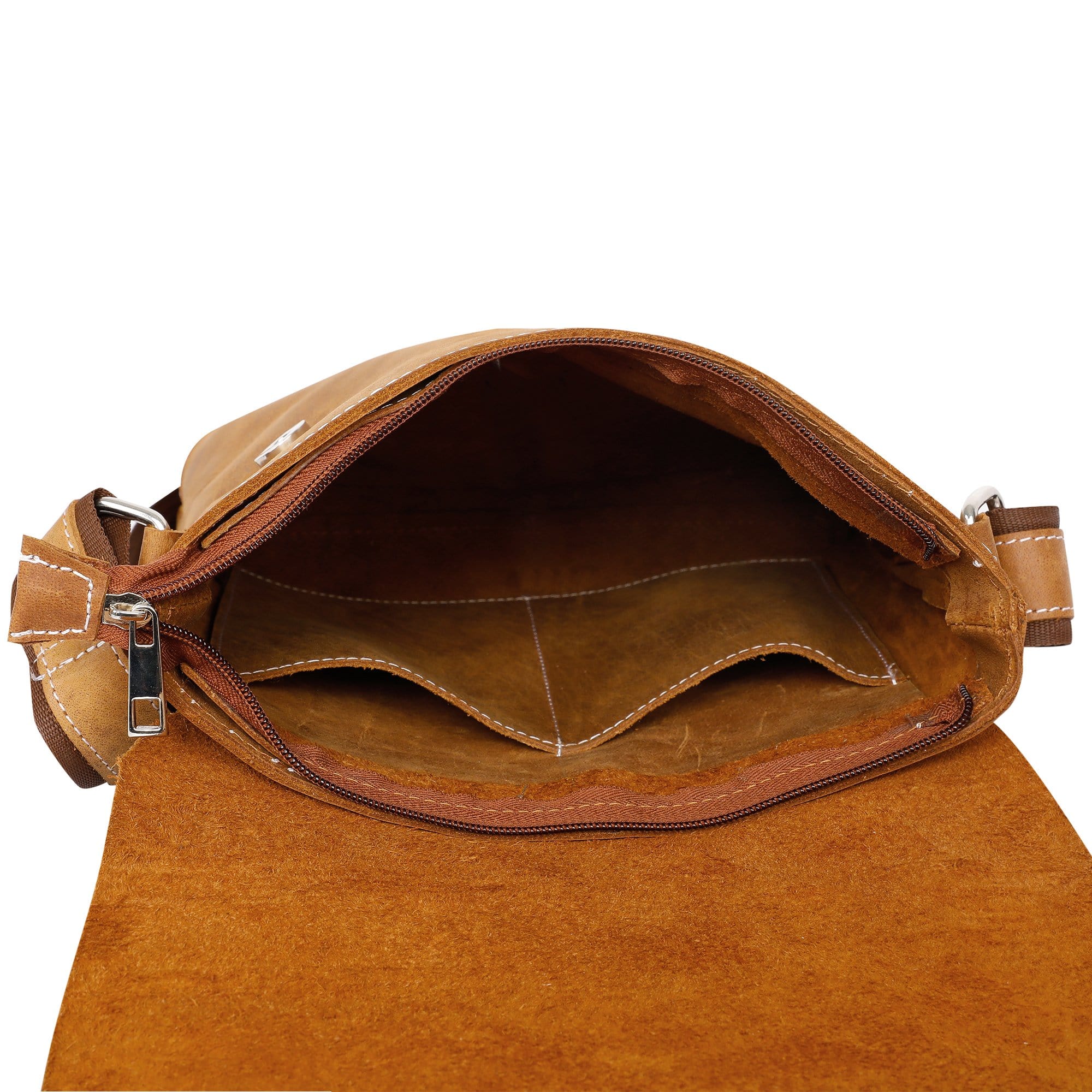kinnoti Genuine Leather Flap Messenger Bag