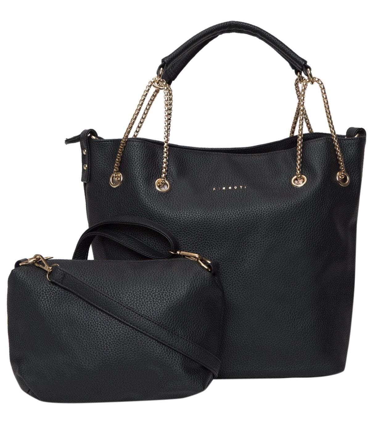 kinnoti Handbags Black Chain Tote Bag