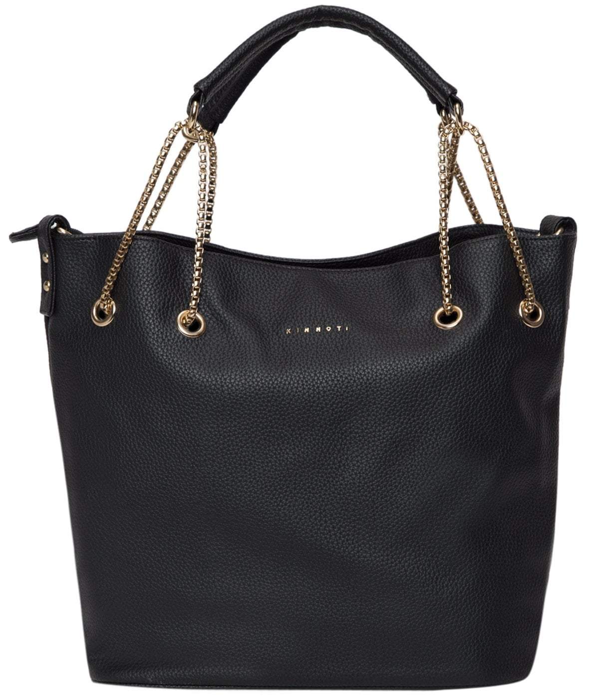 kinnoti Handbags Black Chain Tote Bag