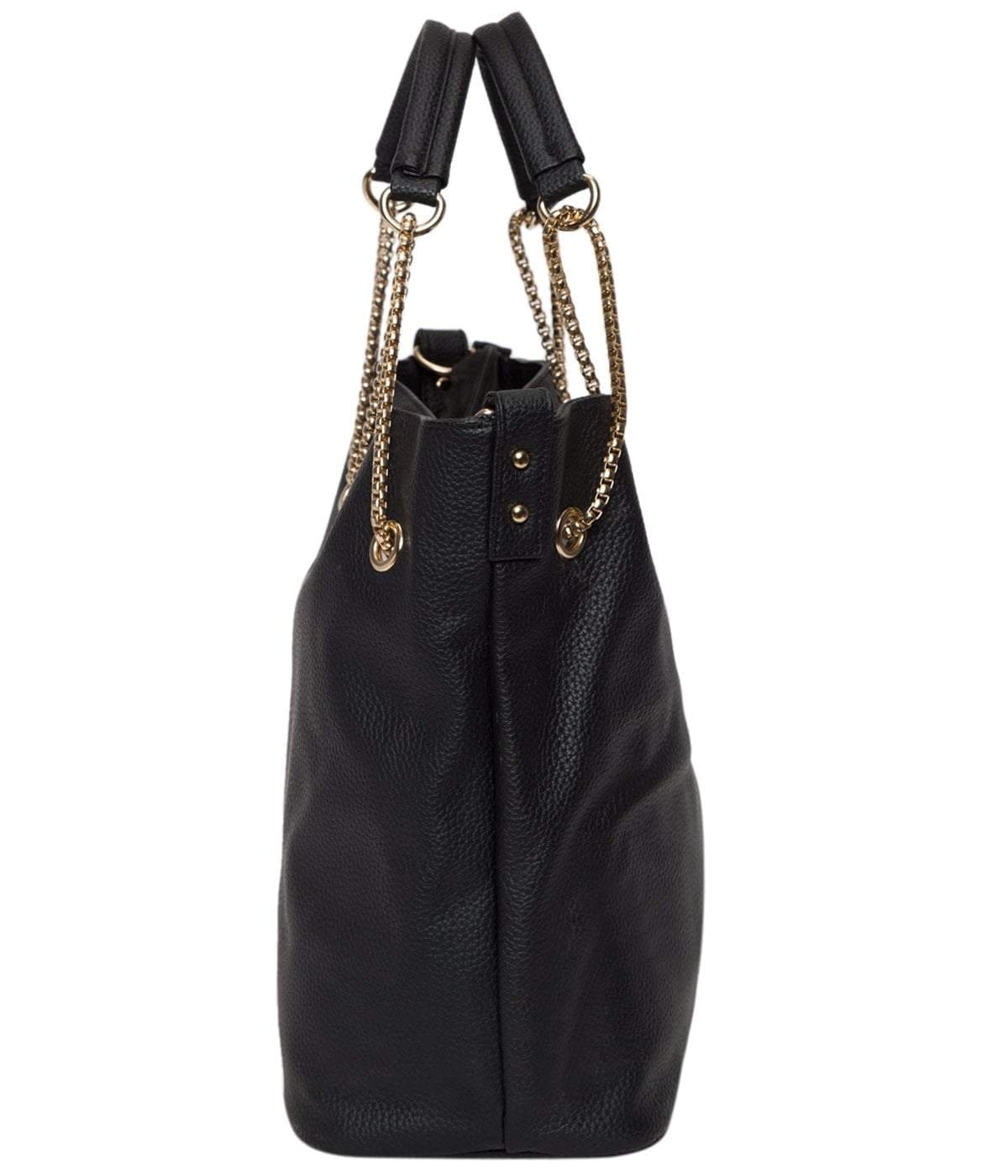 kinnoti Handbags Black Chain Tote Bag