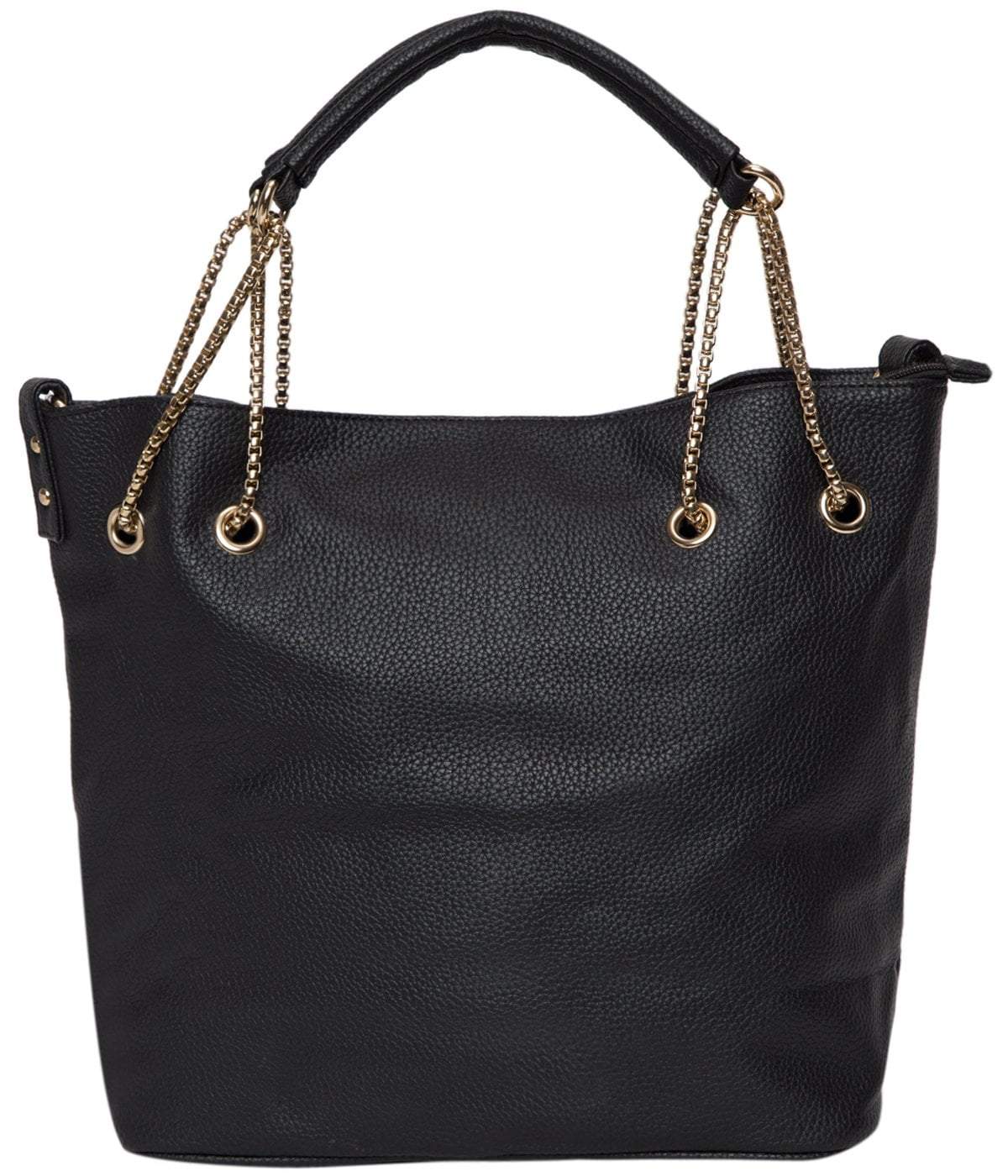 kinnoti Handbags Black Chain Tote Bag