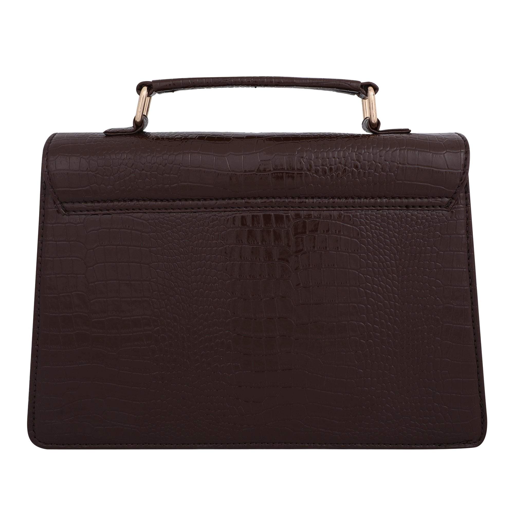 kinnoti Handbags Vegan Croco Leather Satchel Hand Bag