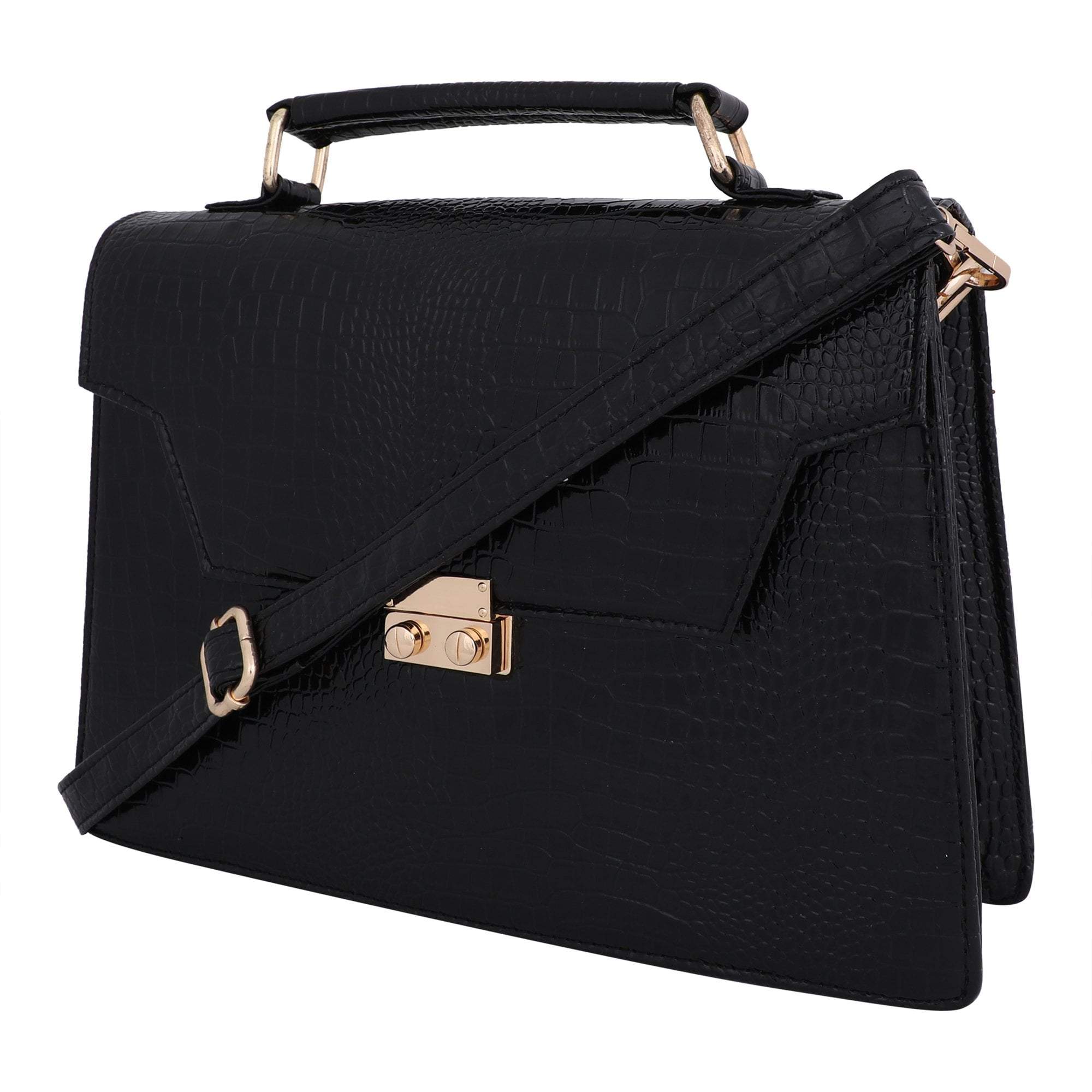 kinnoti Handbags Vegan Croco Leather Satchel Hand Bag