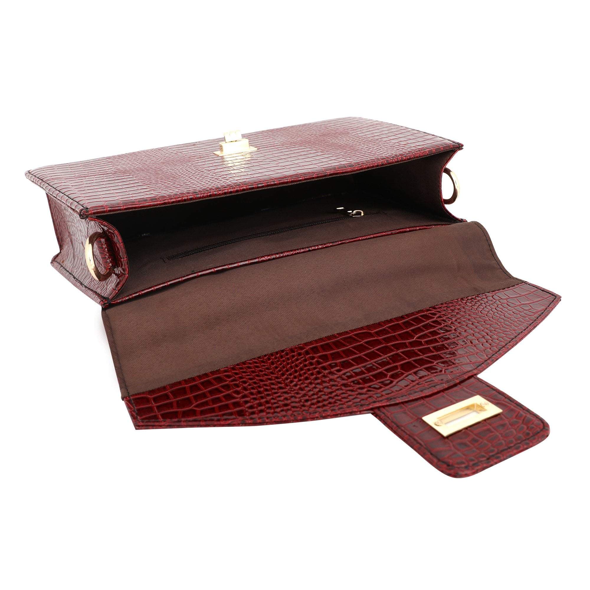 kinnoti Handbags Vegan Croco Leather Satchel Handbag