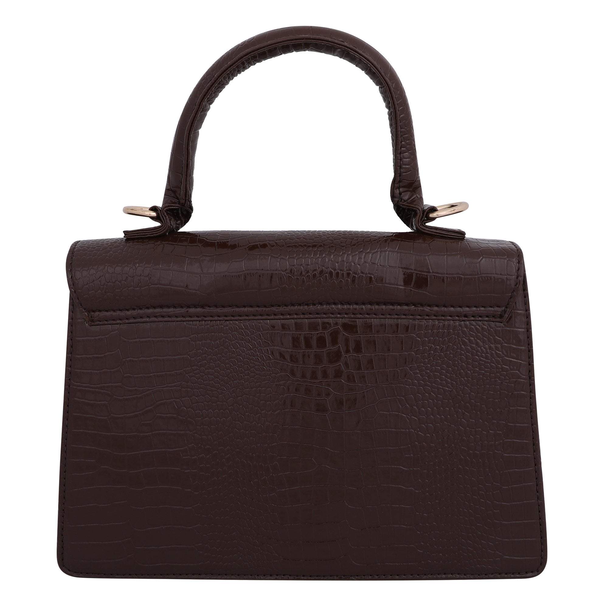 kinnoti Handbags Vegan Croco Leather Satchel Handbag