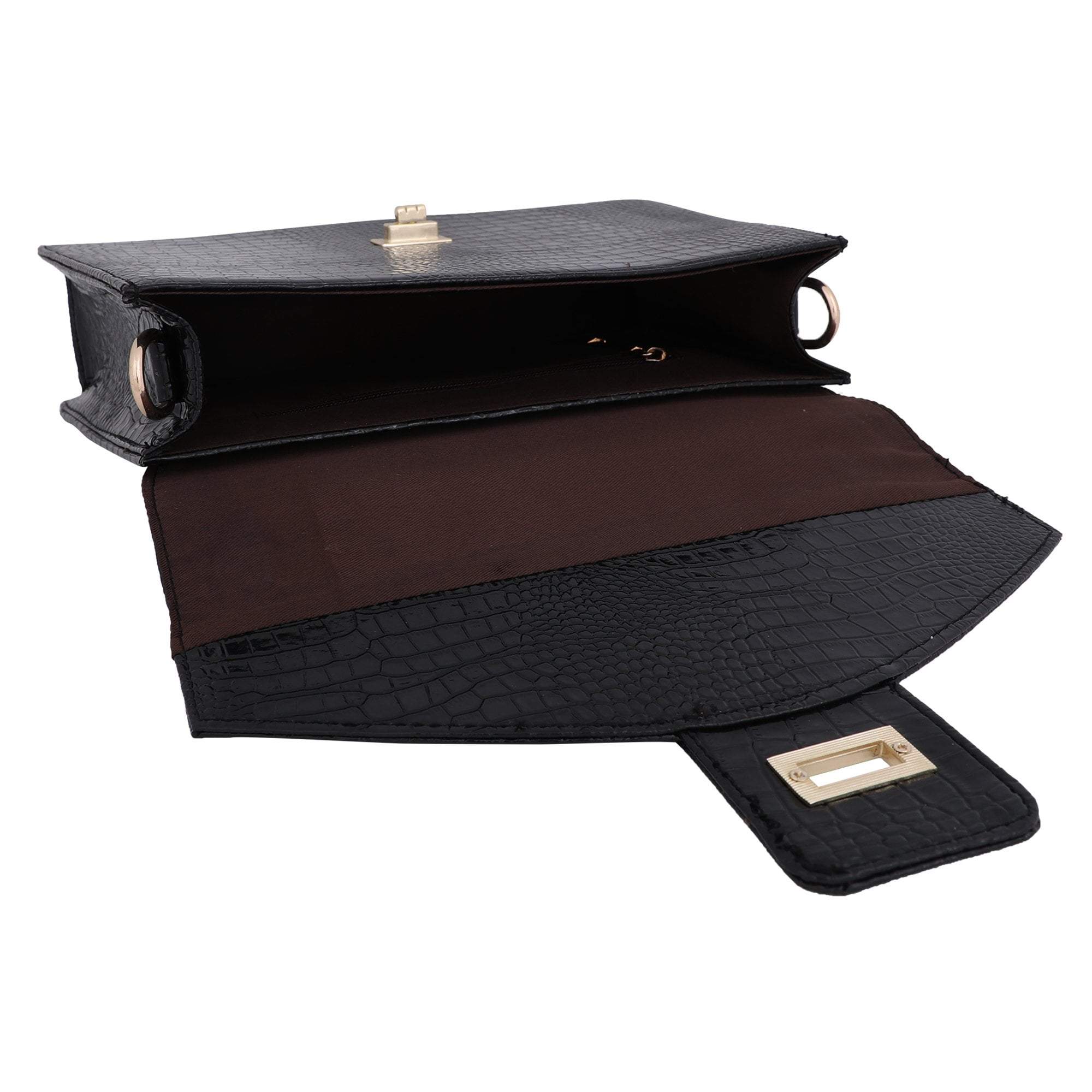 kinnoti Handbags Vegan Croco Leather Satchel Handbag