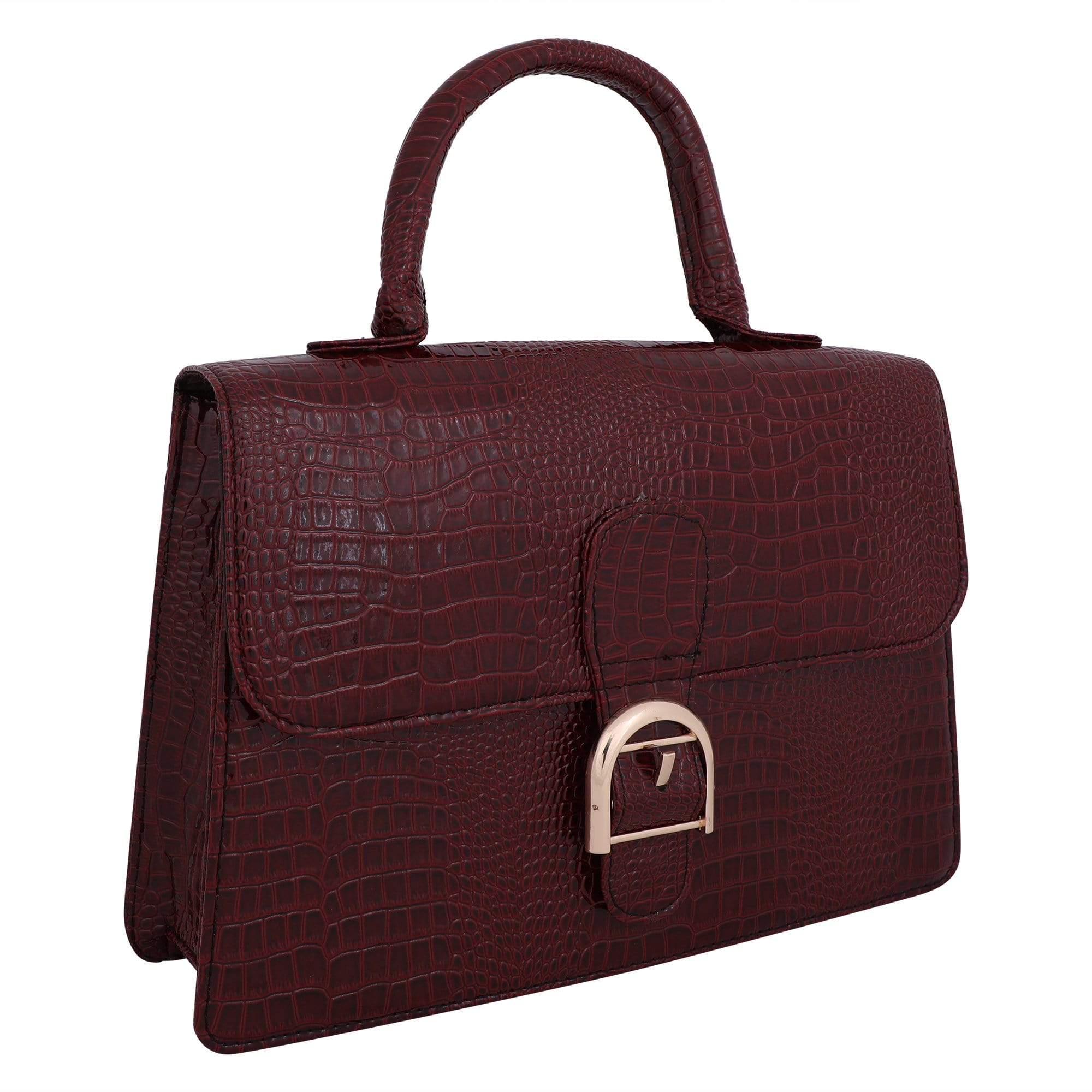 kinnoti Handbags Vegan Croco Leather Satchel Handbag