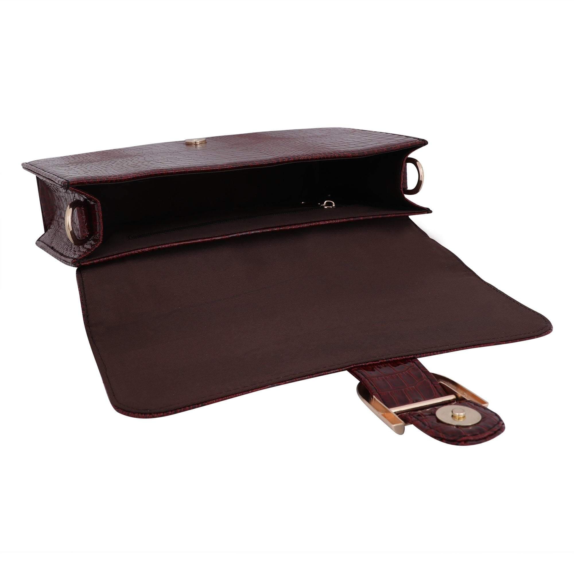 kinnoti Handbags Vegan Croco Leather Satchel Handbag