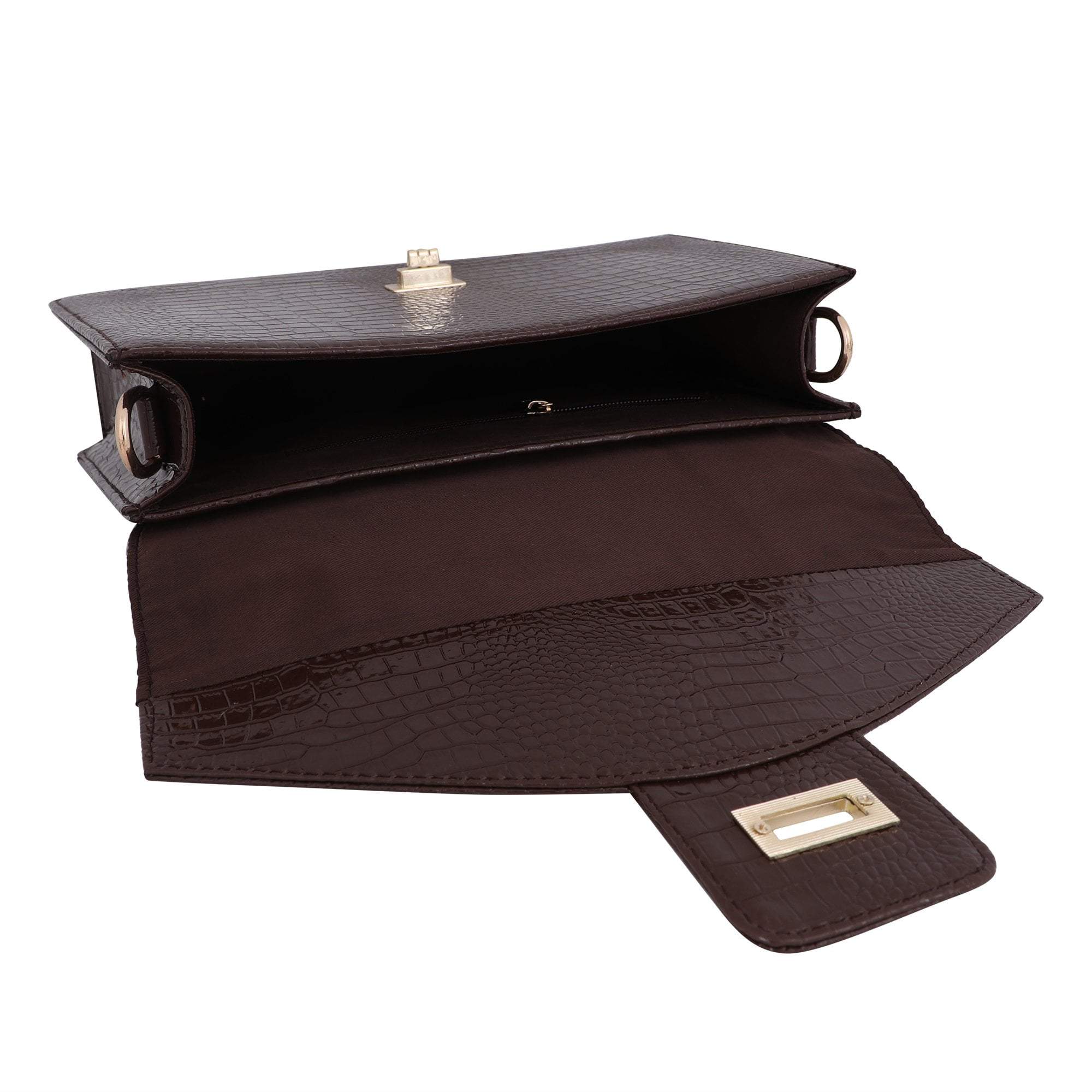 kinnoti Handbags Vegan Croco Leather Satchel Handbag