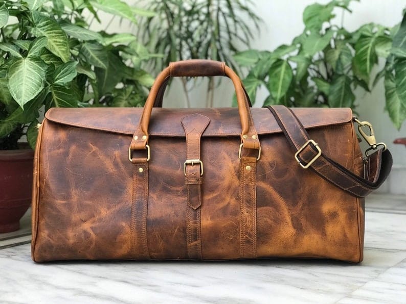 kinnoti Hunter Brown Leather Duffle Bag