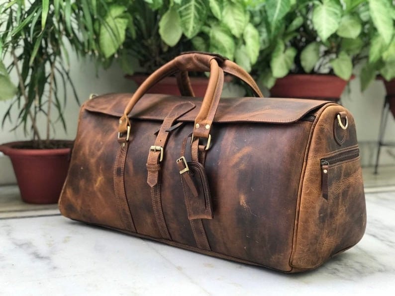 kinnoti Hunter Brown Leather Duffle Bag