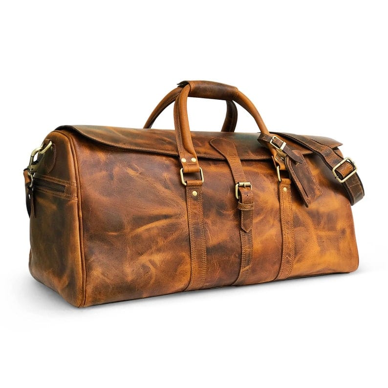 kinnoti Hunter Brown Leather Duffle Bag