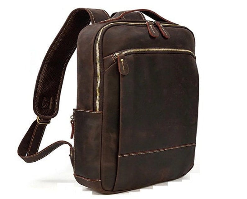 kinnoti LAPTOP BAG Dark Brown Leather Backpack