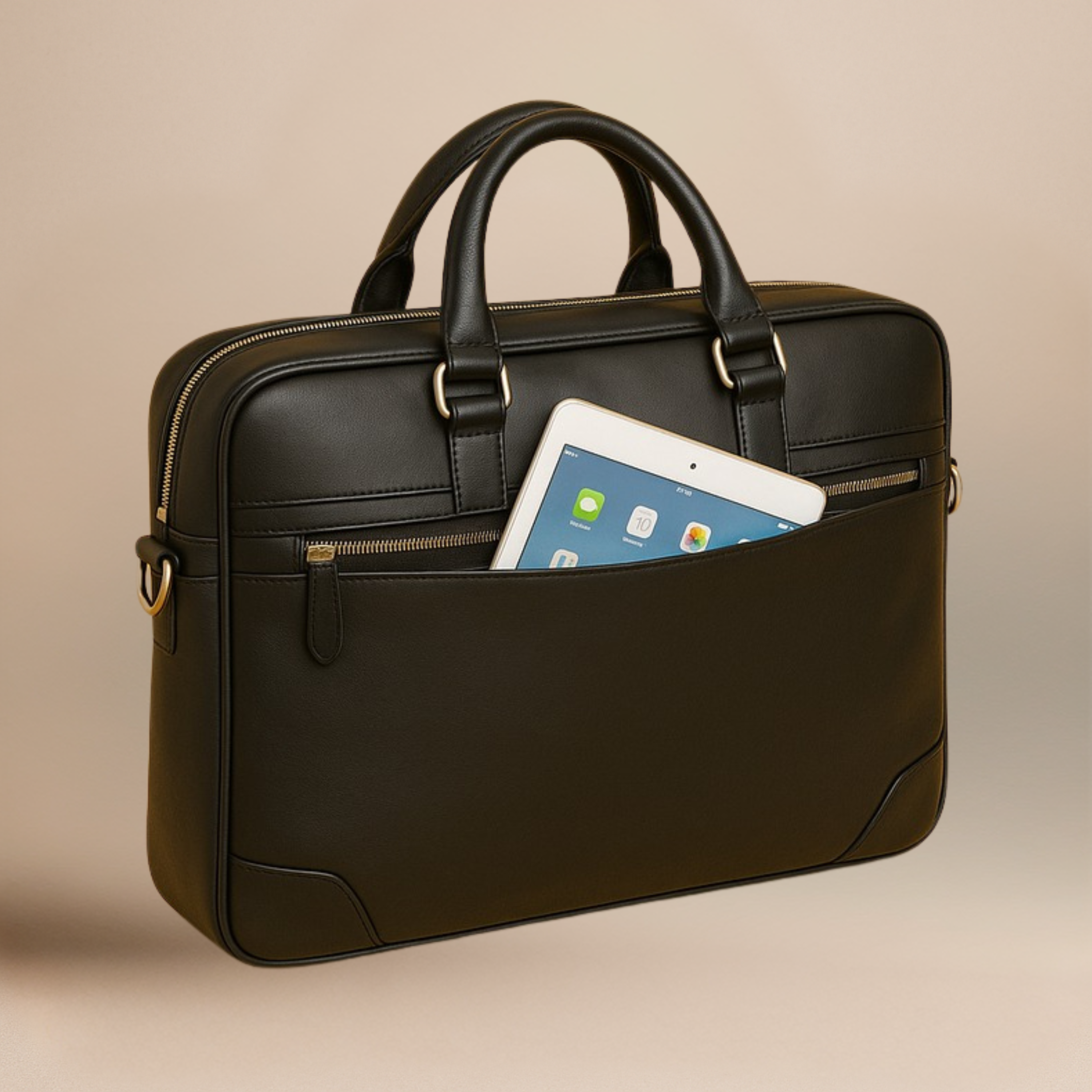 kinnoti LAPTOP BAGS Black Genuine Leather Laptop Bag For Mac book Pro 13- 14 Inches