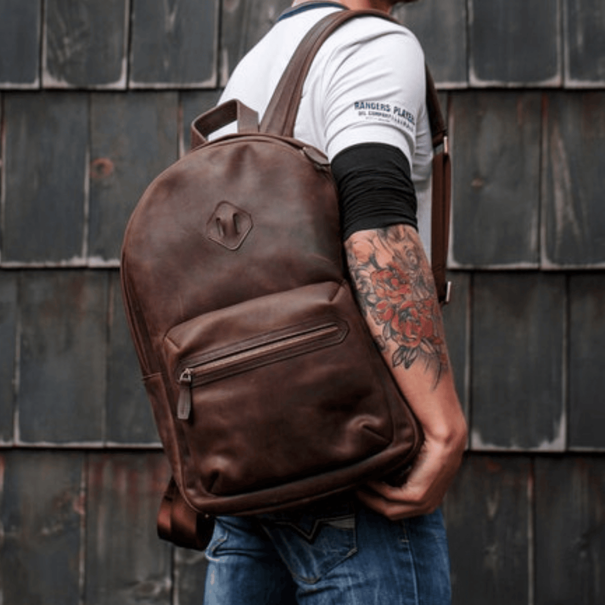 Leather Fashion Designer Backpack Purse Luxurious Travel Bag Coffee Brown  Large