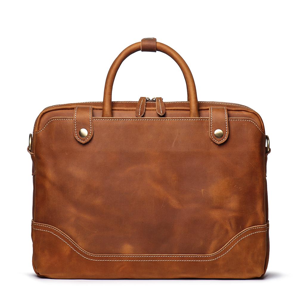 kinnoti LAPTOP BAGS Vintage Brown Genuine Leather Laptop Bag