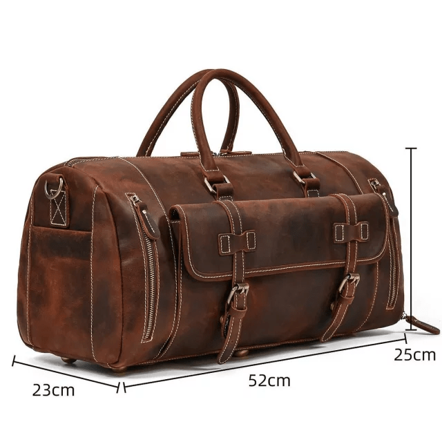 Kinnoti Large Genuine Leather Travel Duffle Bag