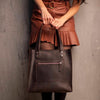 kinnoti Leather Tote Bag Dark Brown Leather Tote Bag