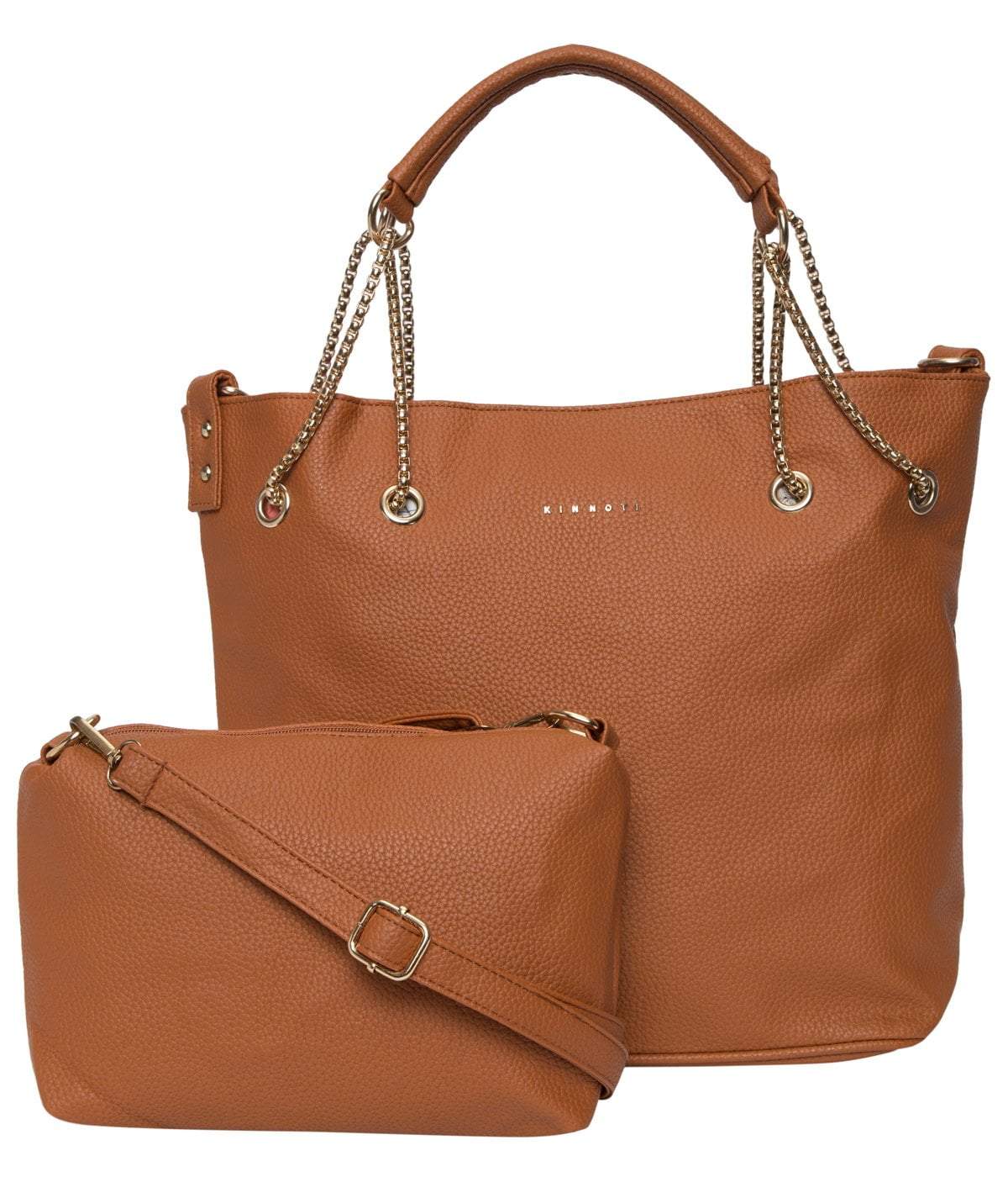 kinnoti Light Brown Chain Tote Bag