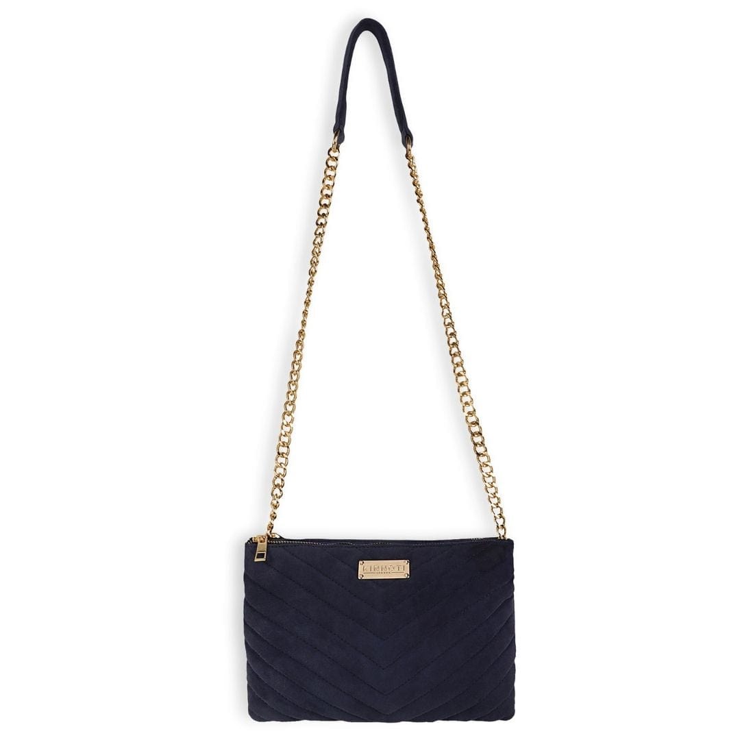 Kinnoti Linear Quilted Suede Leather Sling Bag